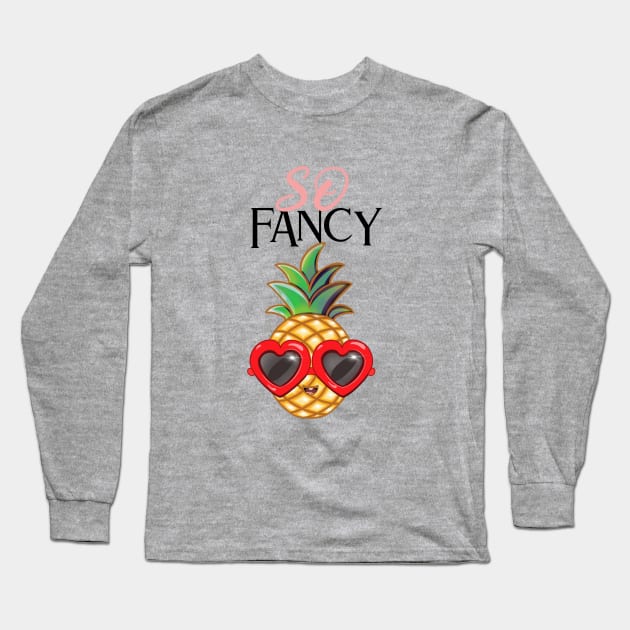 So Fancy Pineapple Long Sleeve T-Shirt by Purple Canvas Studio